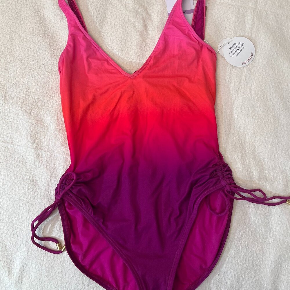 NWT Coco Reef Contours Pink-Magenta-Orange 1pc Swimsuit-Size 14 38C Underwire